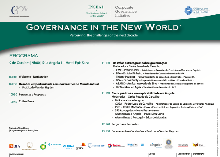 Conferência Governance in the New World