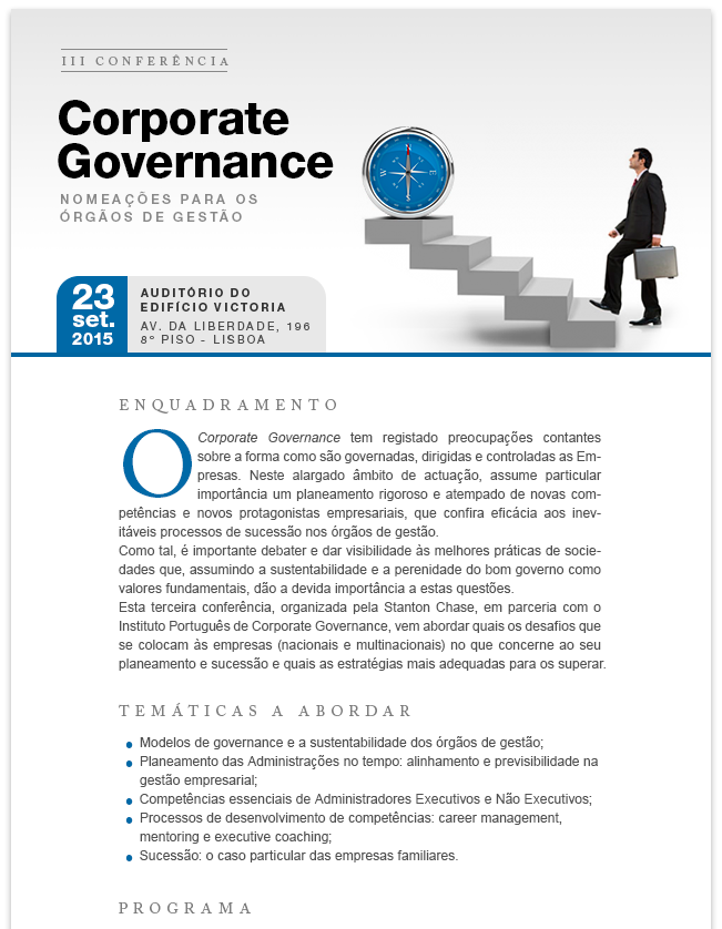 Programa III Conferência Corporate Governance: Nomeações para os Órgãos de Gestão